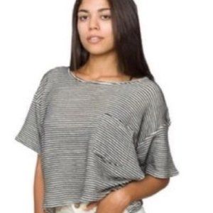 American Apparel black/white striped boxy tee UNISEX one size